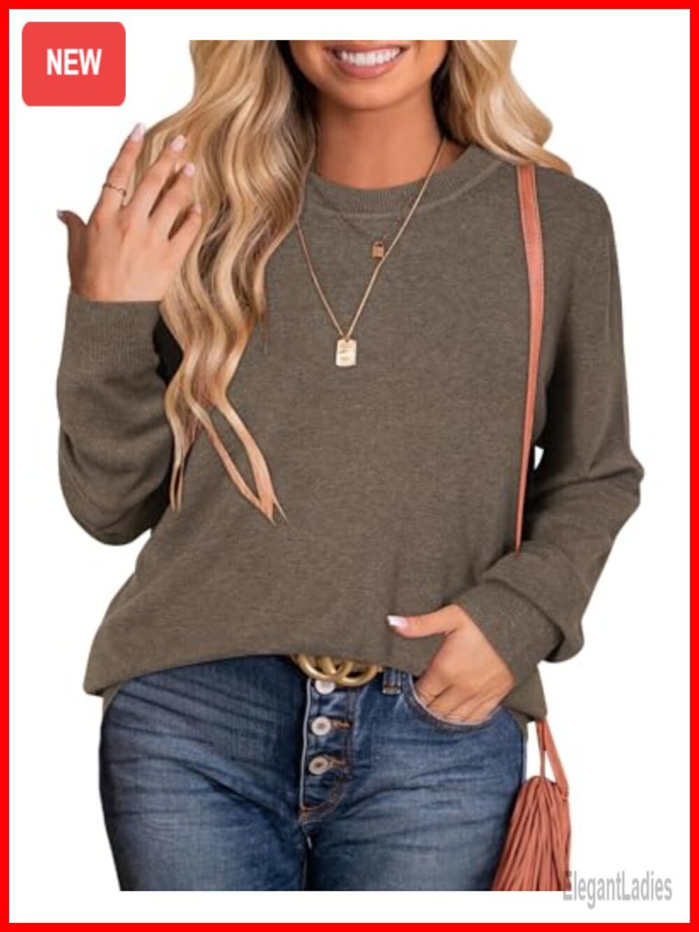 Plus Size Wool Blend Tunic Sweater Crew Neck Loose Fit Business Casual